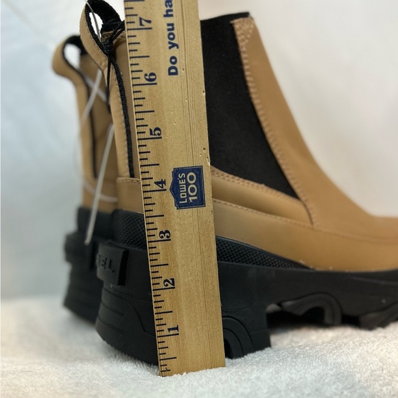 NEW SOREL Woman's Brex Waterproof Chelsea Boot TAN / BLACK Size 6 - Picture 14 of 14